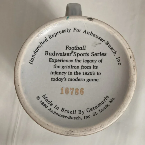 Budweiser Football Gridiron Legacy Beer Mug Stein Vintage - Picture 6 of 6